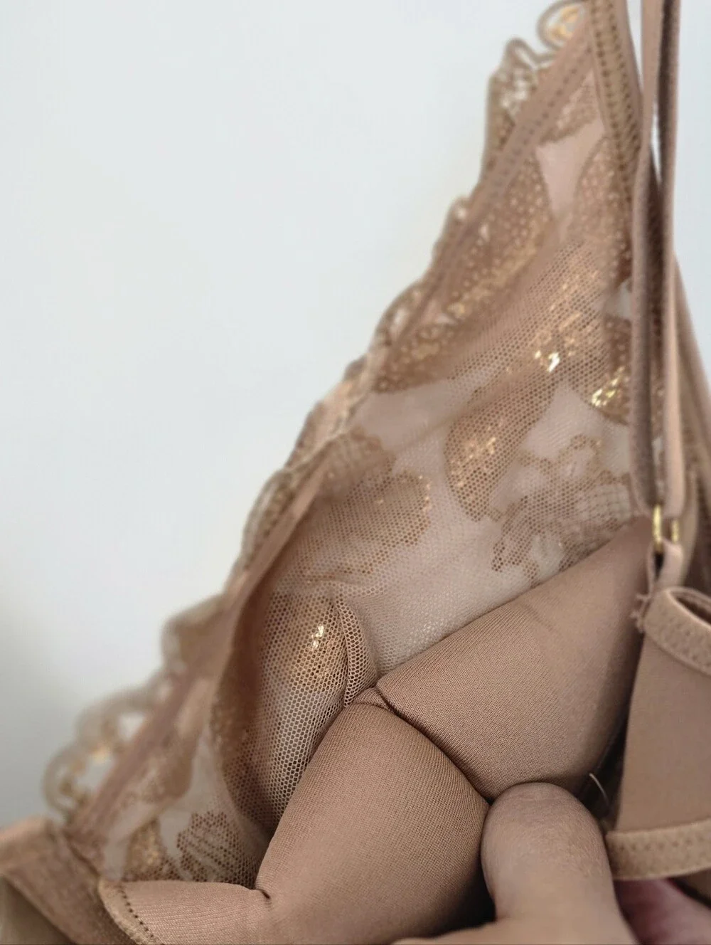 Victoria's Secret Gold Satin & Lace Chemise
